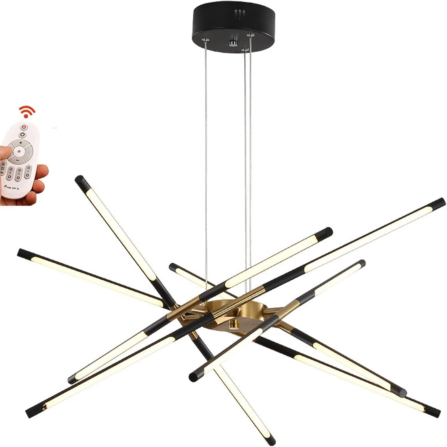Suspension LED 72W luminaire haut de gamme à intensité réglable pour salon - 8