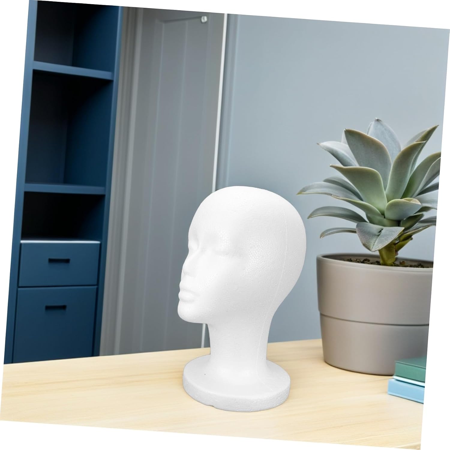 Alipis 2pcs White Foam Mannequin Heads for Wigs and Headbands, Lightweight and Multifunctional Polystyrene Display Stands for Retail Shop Setup
