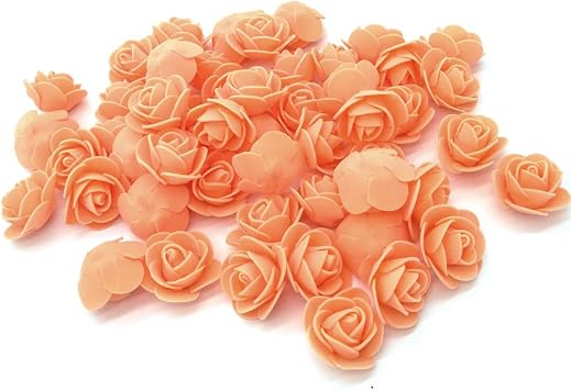 Jing-Rise Artificial Flowers 100PCS 3CM Mini Fake Roses for DIY Wedding Bouquets Centerpieces Party Baby Shower Home DecorationsOrange