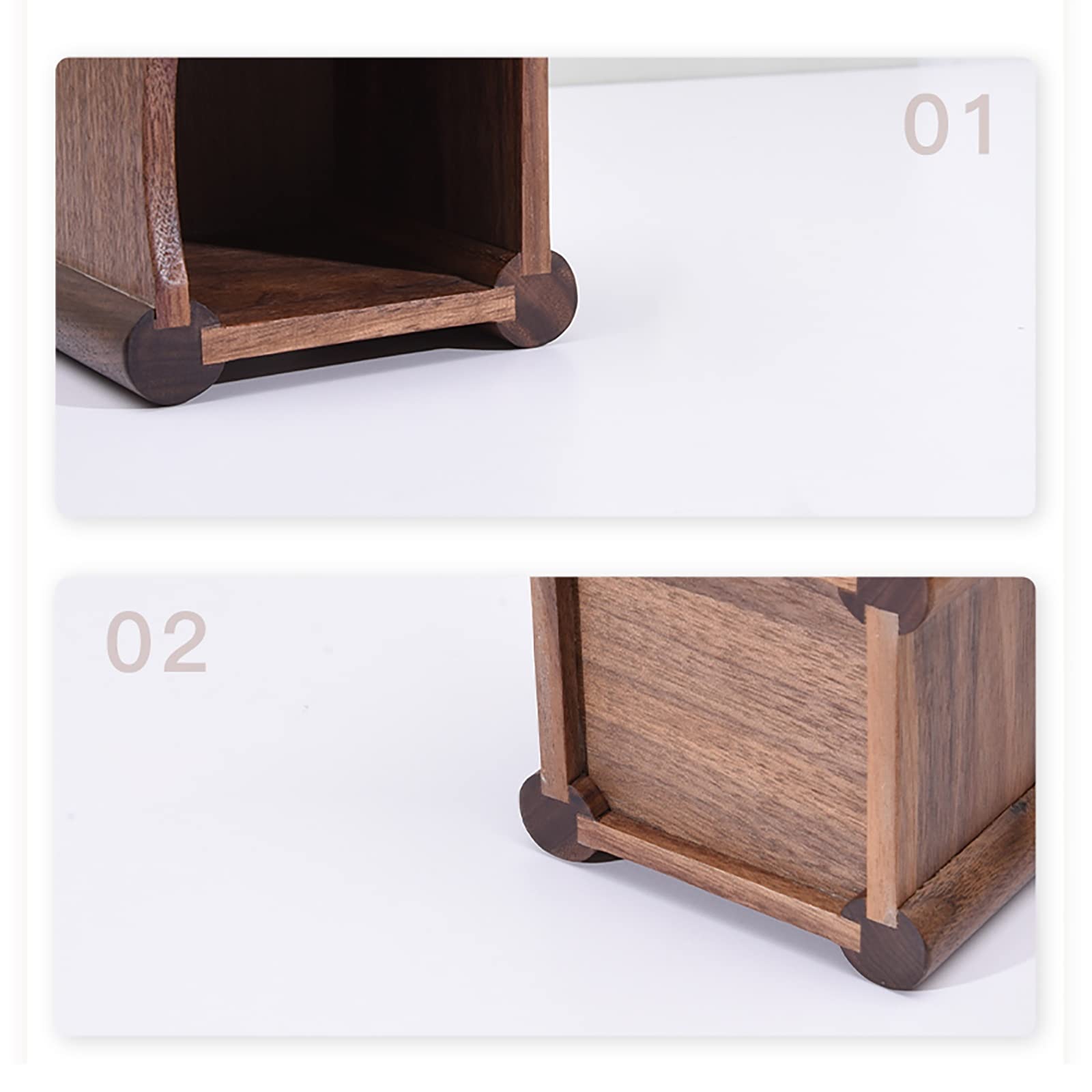 Bleistifttopf aus Holz Hölzerner Stifthalter Office Desktop Kinder Student Schreibwaren Organizer für Homeoffice(Braun)