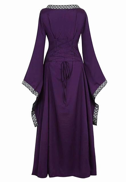 Foto 4 de 7 de Vestido Medieval Renacimiento Mujer Vintage Victoriano gotico Manga Larga de Llamarada Disfraz Princesa…