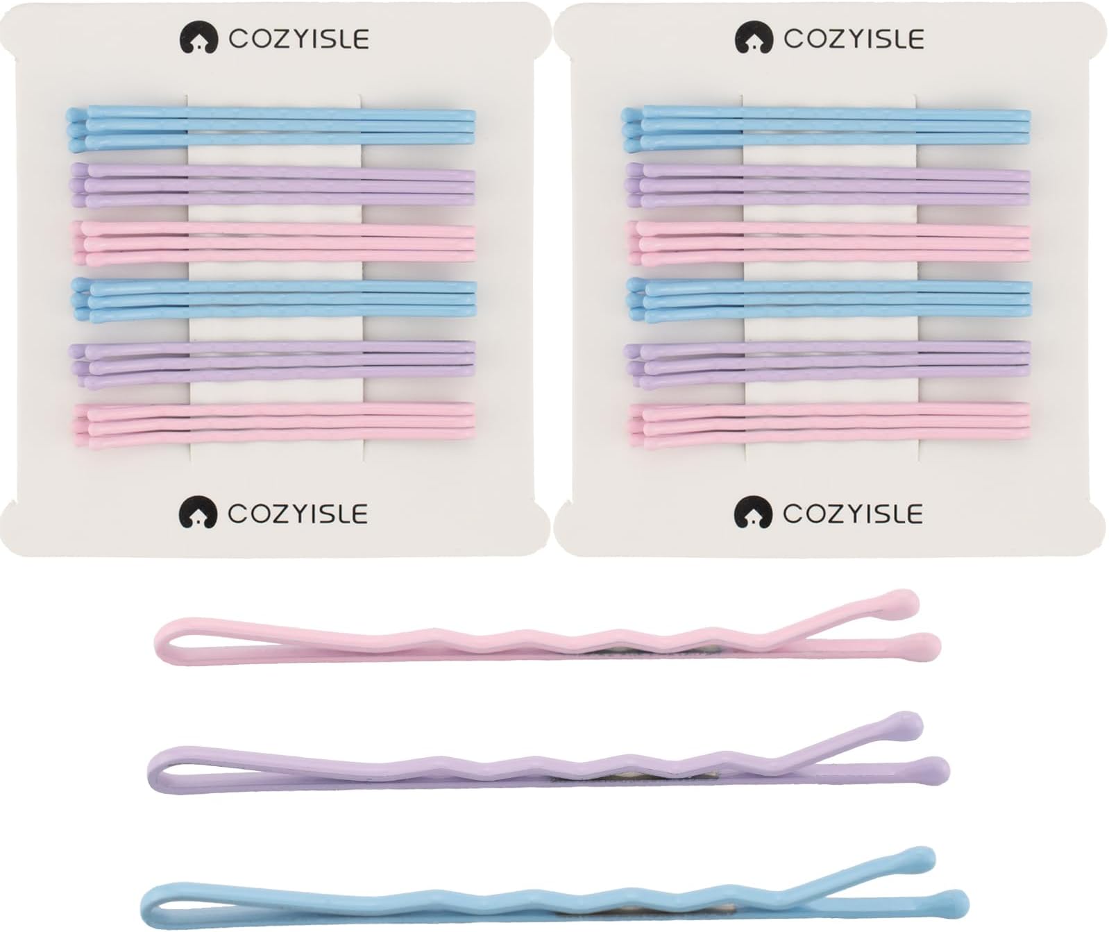 36-Pack 2-Inch Wavy Hair Clips for Women, Pink Blue Purple Small Bobby Pins, Oil-Drop Craft Barrettes for Thick Hair, Durable Hair Accessories Gifts