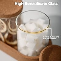 Vista 3 de Paquete de 2 tarros de vidrio de 15 onzas con bandeja de tocador para bolas de algodón, hisopos de algodón, lazos para el cabello, hilo dental