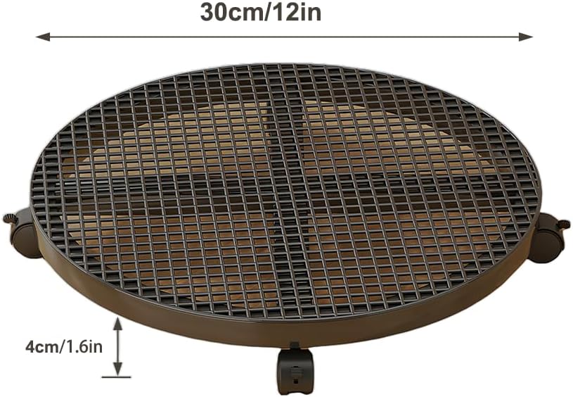 Metal Plant Caddy with Wheels,Heavy Duty Round Plant Stand Outdoor Indoor,Rolling Plant Stand,Plants Rollers,Flower Pot Dolly Holder Black 12 Inch