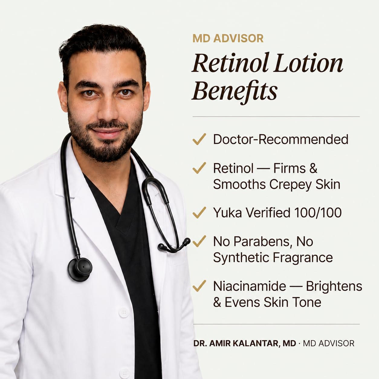 Retinol Body Lotion with Tallow — Firming + Tightening Anti-Aging Cream for Crepey, Mature Skin, Hyaluronic Acid + Niacinamide — Fragrance-Free Moisturizer for Women, Made in USA, 8 oz