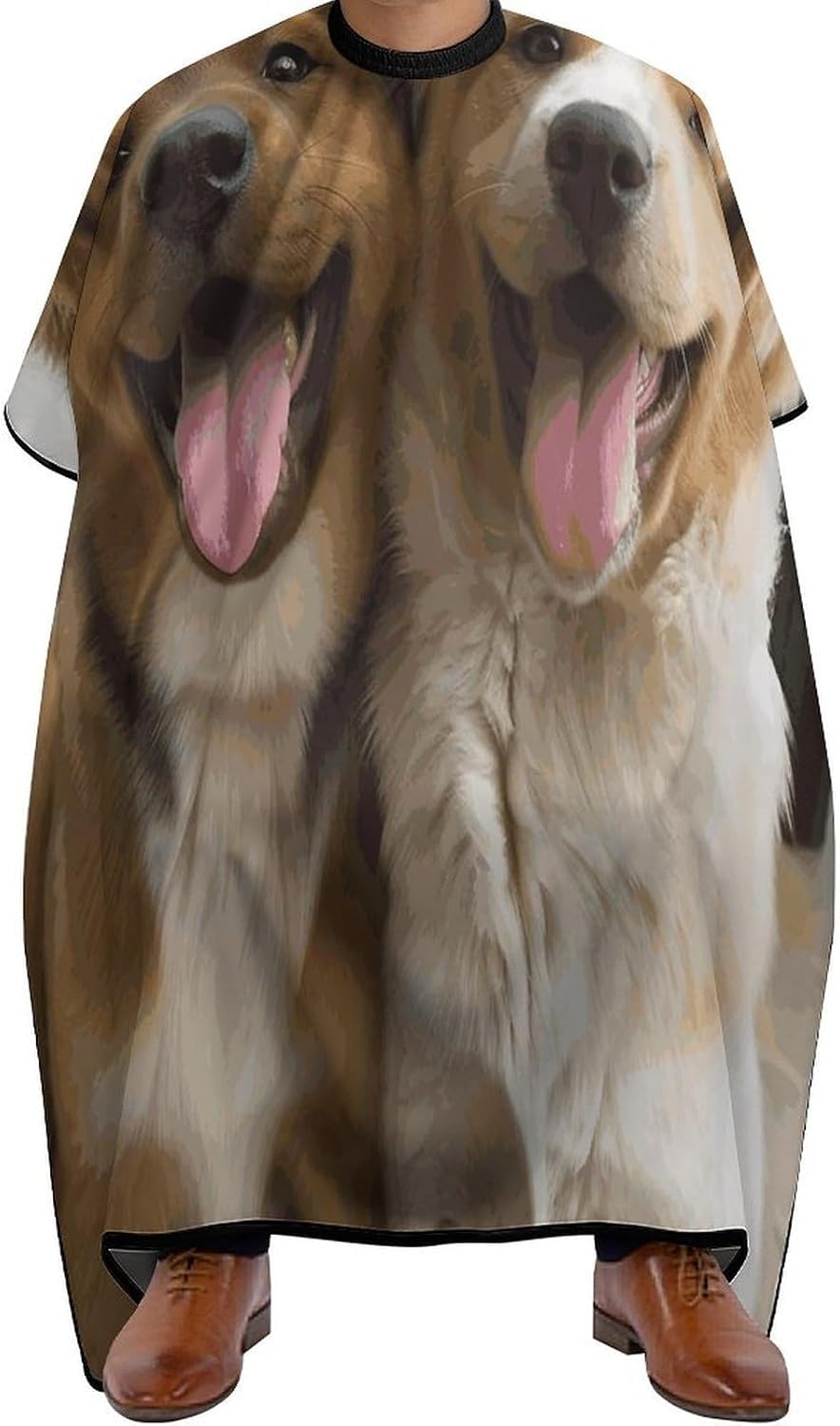 Funny Dogs Hair Stylist Apron Waterproof Barber Cape | Hair Cutting Cape Lightweight for Men and Women with Adjustable Snap Closure,Soft,Durable,for Barber and Home 56.7*66.9 Inch
