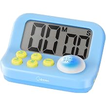 dretec Learning Timer, Studying, Silencing, Learning Timer, S, Large Screen, Exams, Qualifications, Cooking, Digital, Blue, Approx. W 3.5 x D 2.4 x H 1.8 inches 88 x 60 x 45 mm