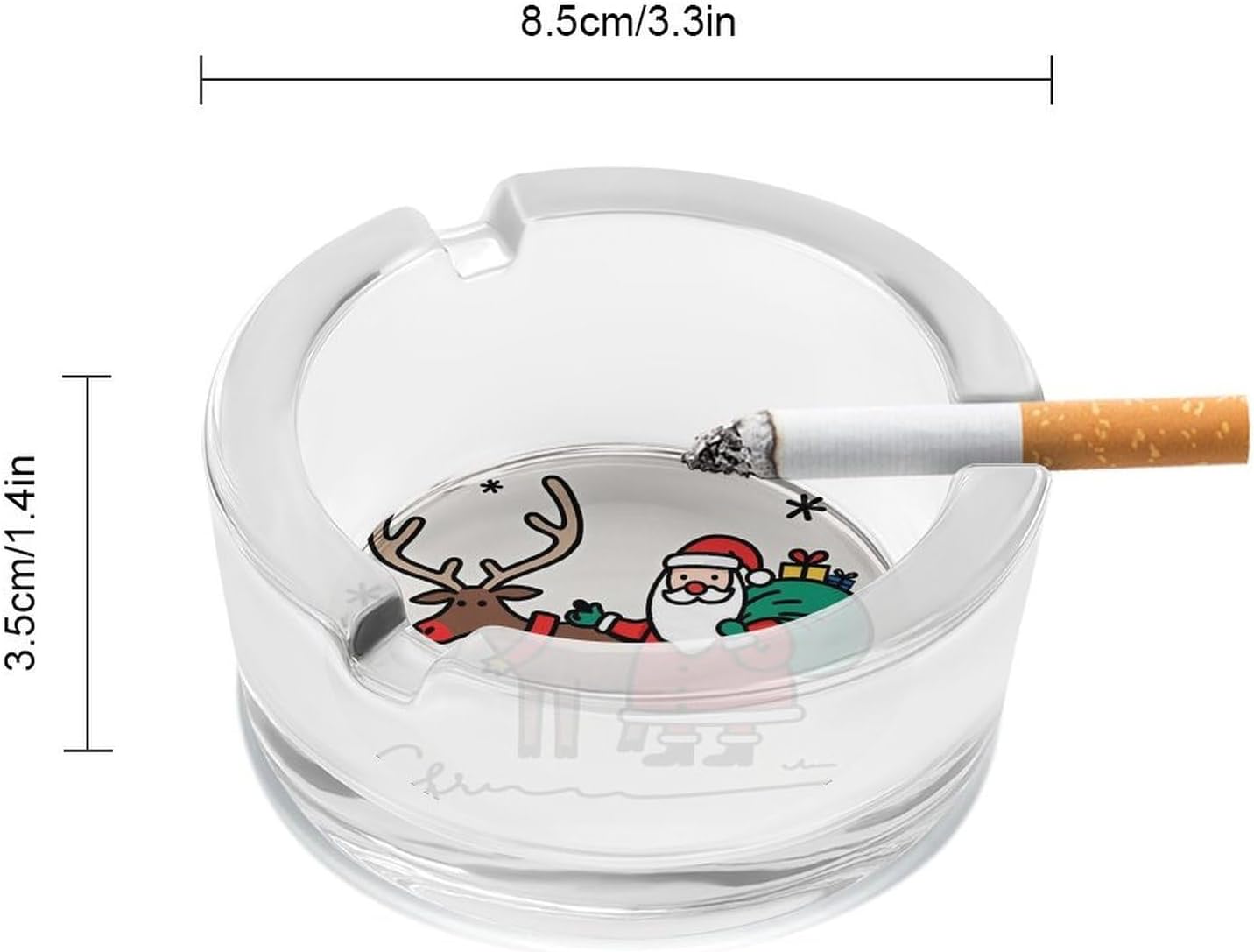 Smokeless Ashtray Ash Tray Outdoor Ashtray Simple Santa Claus And Deer Glass Ashtrays for Home Office Smokers Decoration