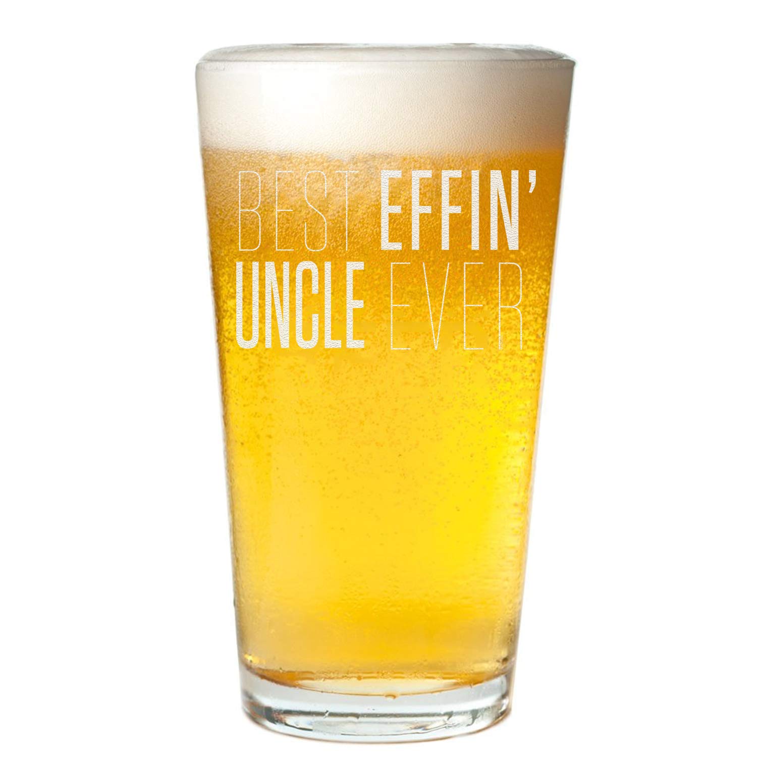 Veracco Best Effin' Uncle Ever Birthday Gifts Beer Pint (Clear, Glass)