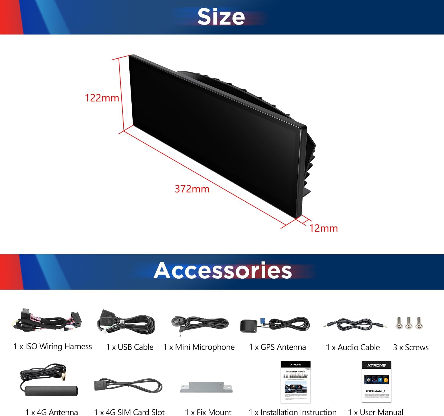 XTRONS 14.9 Inch Android 14 Car Stereo for BMW E60 E61 M5 (2005-2008) CCC System, 2K IPS Touch Screen 4+64GB Global 4G Car Radio GPS Navigation Support Wireless CarPlay Android Auto