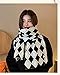 MININAI Fashion Argyle Pattern Scarves for Women Fall Winter Plaid Knit Scarf Soft Cold Weather Warm Y2k Accessories (Black)