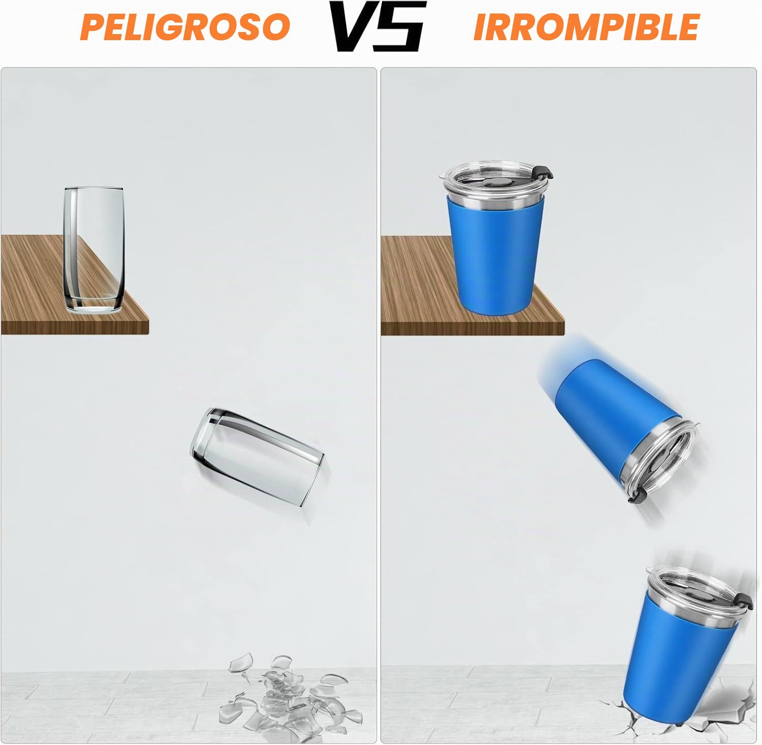 KAHEIGN 6 Piezas Vasos de Acero Inoxidable con Tapas y Pajitas, 360ml Niños Vaso Irrompible Taza de Viaje Reutilizable Taza para Café Helado con Silicona Fundas Extraíbles para Bebidas Frías Calientes