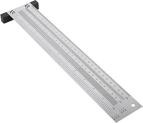 Miniatura 2 de Regla de marcado de ultra precisión, versión métrica de acero inoxidable para carpintería, herramienta de medición de alta precisión T cuadrada (12