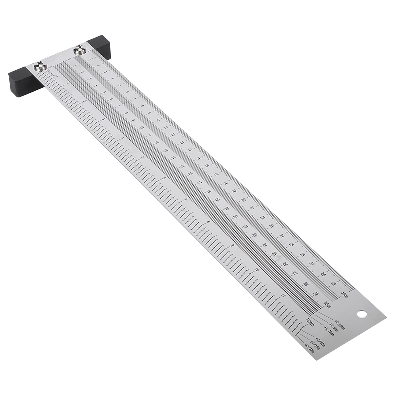 Mark Line Lineal, T-Loch Lineal aus Edelstahl Scribing Gauge Holzbearbeitung Markierungsmesswerkzeug(300mm Mark Line Lineal, T-Loch Lineal aus Edelstahl Scribing Gauge Holzbearbeitung Markierungsmesswerkzeug(300mm