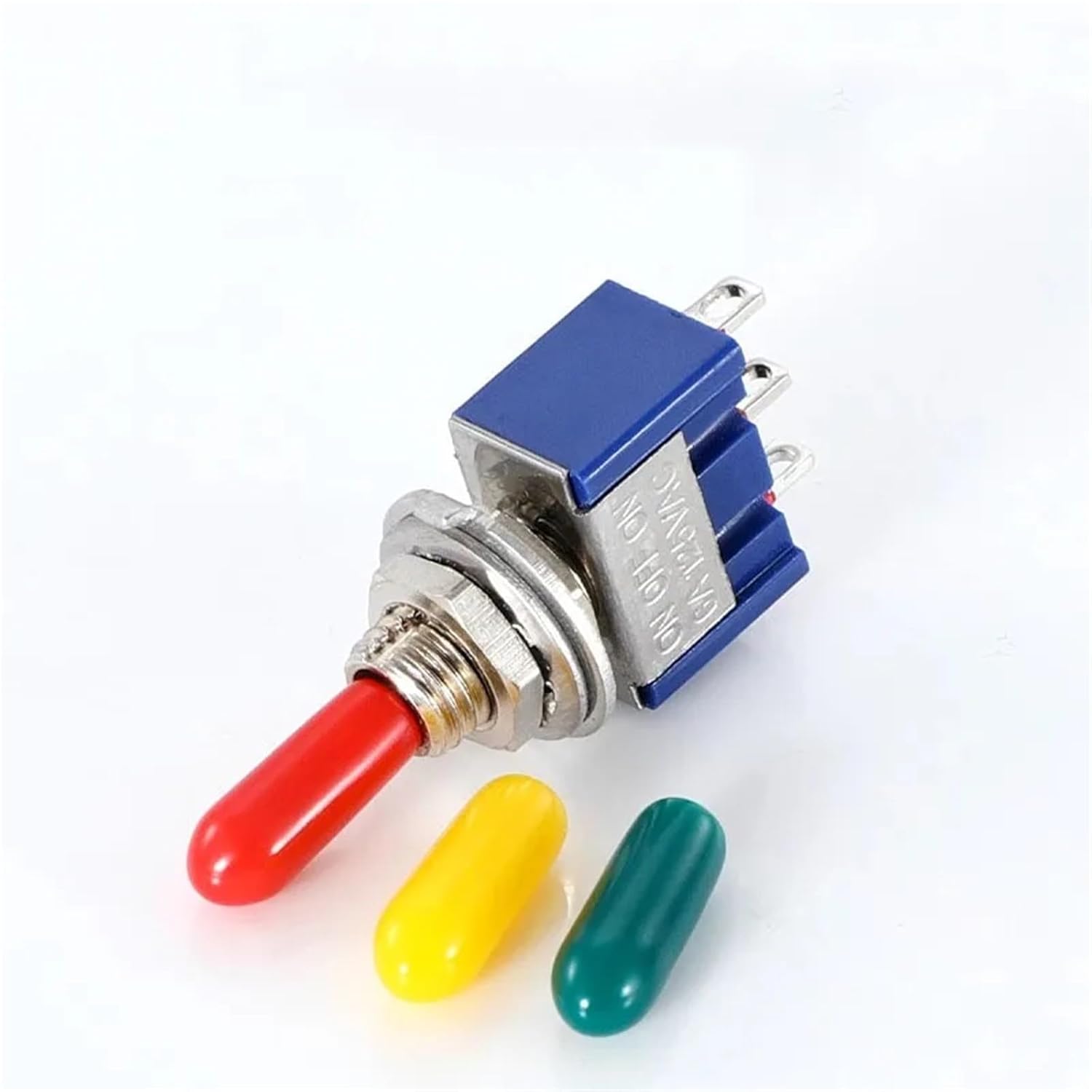 50Pcs Rubber Sheath Cap Cover Forming for Miniature Mini Bat Toggle Switch 102/103/202/203(Blue)