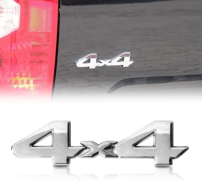 3D Raised ABS Universal 4x4 Decal Blackout Emblem Sticker Full Coverage 3/M Adhesive Replacement for Toyota Tundra Tacoma Dodge Ram etc Silver