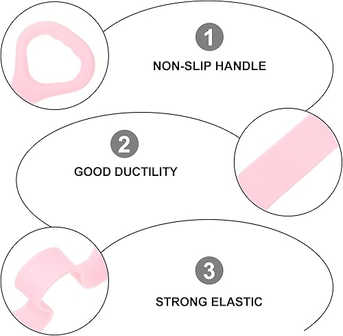 Miniatura 4 de Veemoon Bandas elásticas de fitness con asa de resistencia elástica para ejercicio, bandas de entrenamiento para el hogar, color rosa