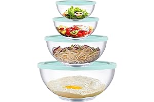 Glass Mixing Bowls with Lids Set