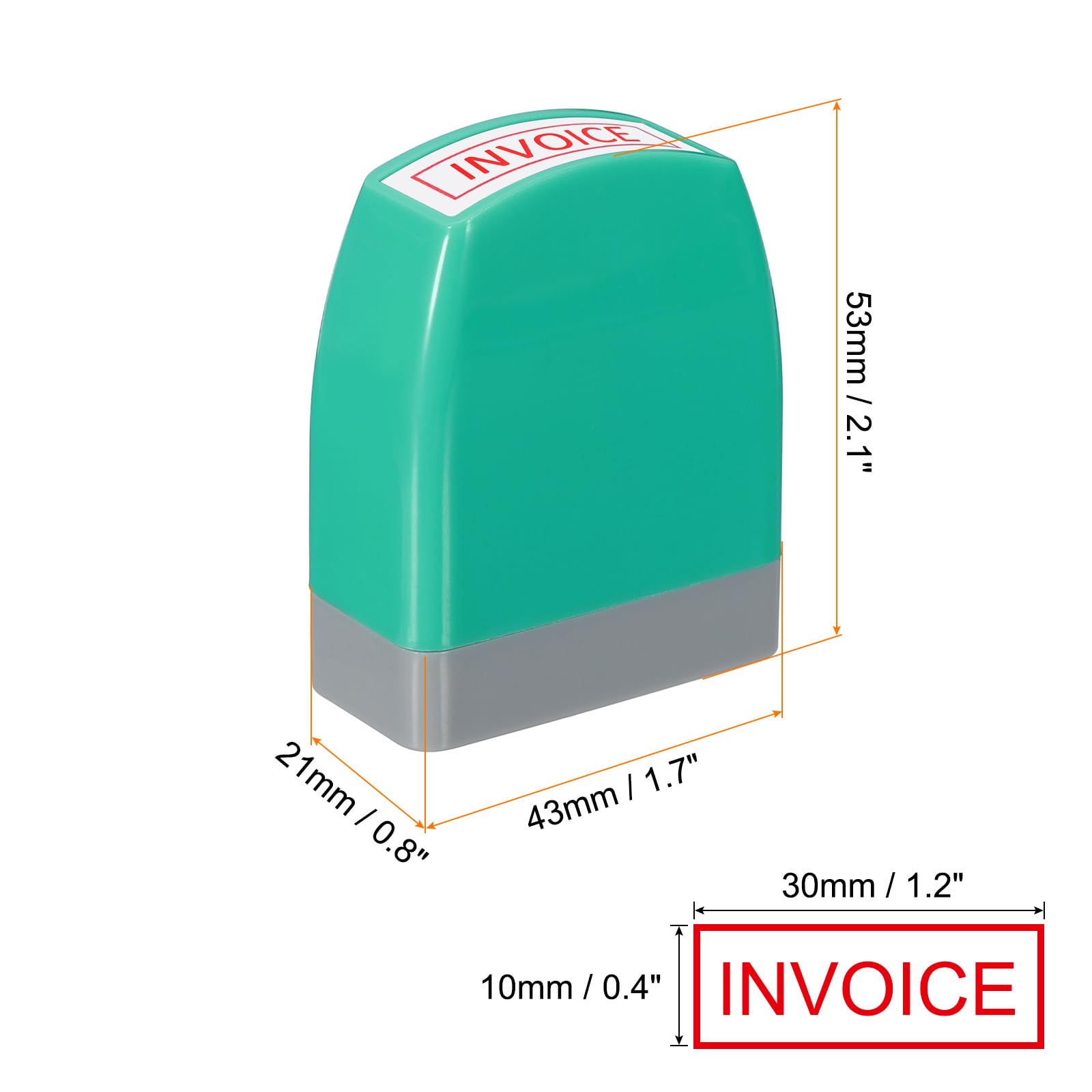 PATIKIL Invoice Notice Stamp Self Inking, Red Ink Refillable Office Business Stamp Pre Inked Stamper, Green - Image 2