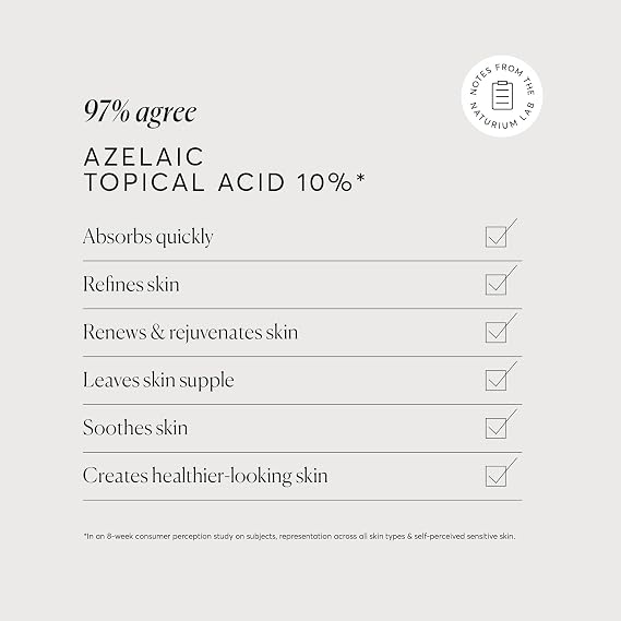 Naturium Azelaic Topical Acid 10%, Face & Skin Care Beauty Treatment with Niacinamide & Vitamin C, 1 oz