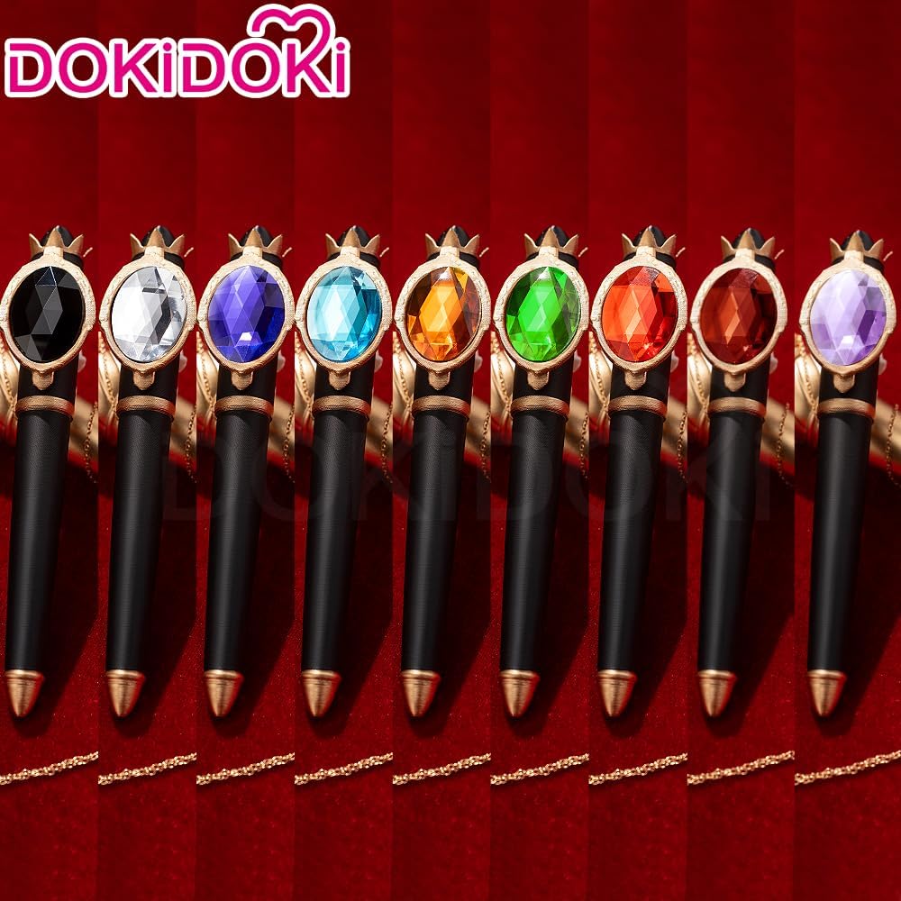 KIRA KIRA 1Pc Pen with 8 Colors Gemstones Movie Anime Cosplay Pen Props Magic Halloween Cosplay Accessories for Women Men Multi