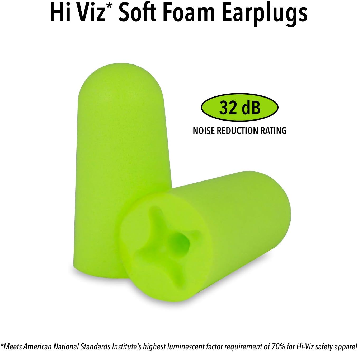 Mack’s Hi Viz Soft Foam Earplugs, 50 Pair – Most Visible Color, Easy Compliance Checks, 32dB High NRR – Comfortable, Safe Ear Plugs for Shop Work, Industrial Use, Motor Sports and Shooting