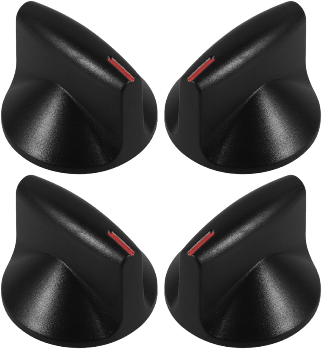 Alipis 2 Pairs Universal Gas Stove Knobs Replacement, Temperature Control Button, Black 45-degree Switch for Gas Range and Cooktop Accessories