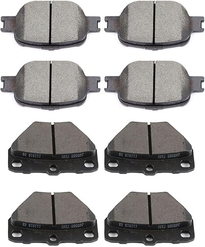 SCITOO Juego de pastillas de freno de cerámica D817 D823 Reemplazo delantero y trasero para Toyota Celica 2000-2005