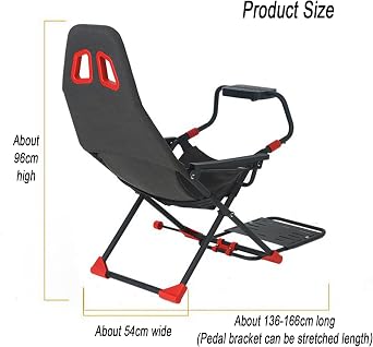Racing Wheel Simulator Cockpit with Adjustable Stand, Ergonomic Foldable Seat, Compatible with Xbox One, PS4, PC
