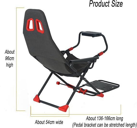 Racing Wheel Simulator Cockpit with Adjustable Stand, Ergonomic Foldable Seat, Compatible with Xbox One, PS4, PC