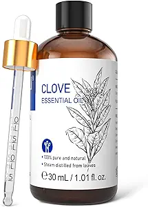 4 Clove Oils for Toothache Relief and Oral Comfort 2 HIQILI 1 Fl Oz Clove Oil for Teeth and Gums, Oral Care, DIY Clean Spray, Aromatherapy, 100% Pure Natural Premium - 30ml