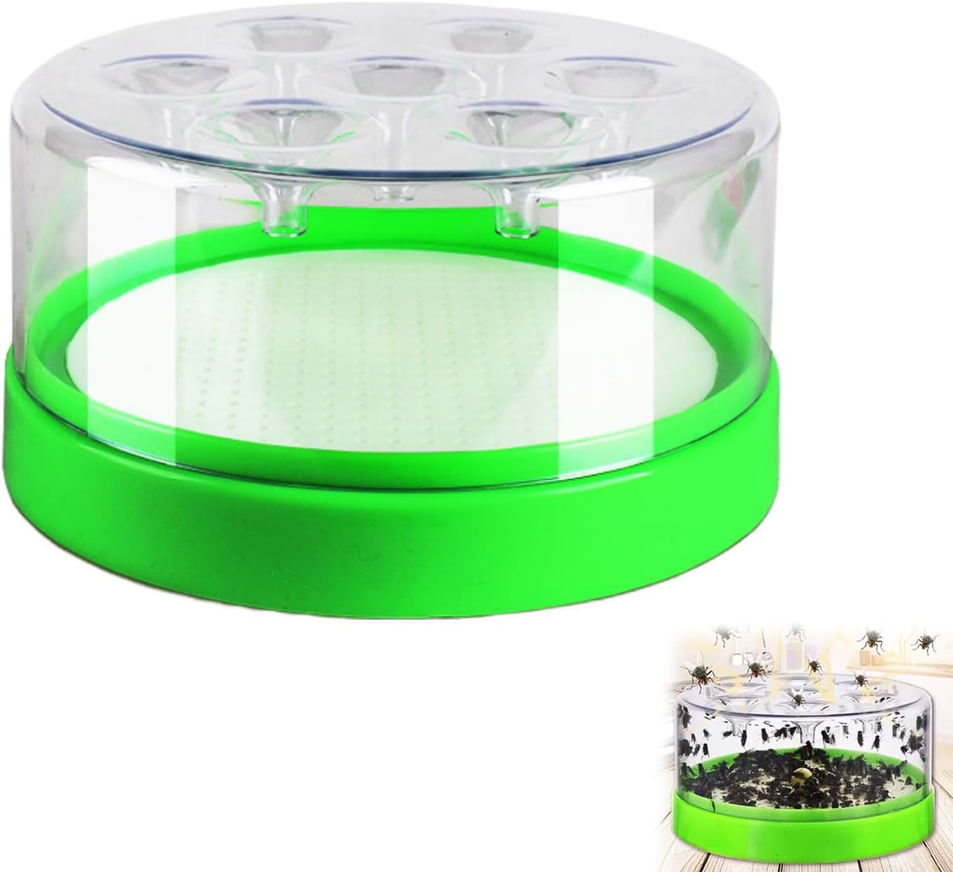 Reusable Non Electric Fly Trap,Easy Setup Reusable Fly Trap,Funnel One-Way Entry Fly Catcher,Transparent Flytraps Container for Home Kitchen Garden Restaurant Livestock Farm (1pc)