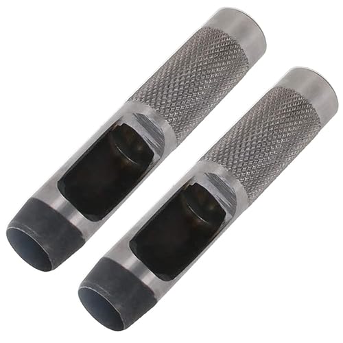 Utoolmart Leather Craft - Perforadora hueca, perforadora redonda y hueca, herramienta de corte hueco, perforadora redonda de acero al carbono para