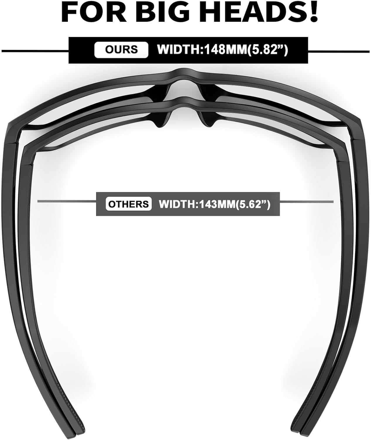 MAXJULI XL Blue Light Blocking Glasses for Big Heads Men,Computer/Gaming/TV/Phones Glasses 8108