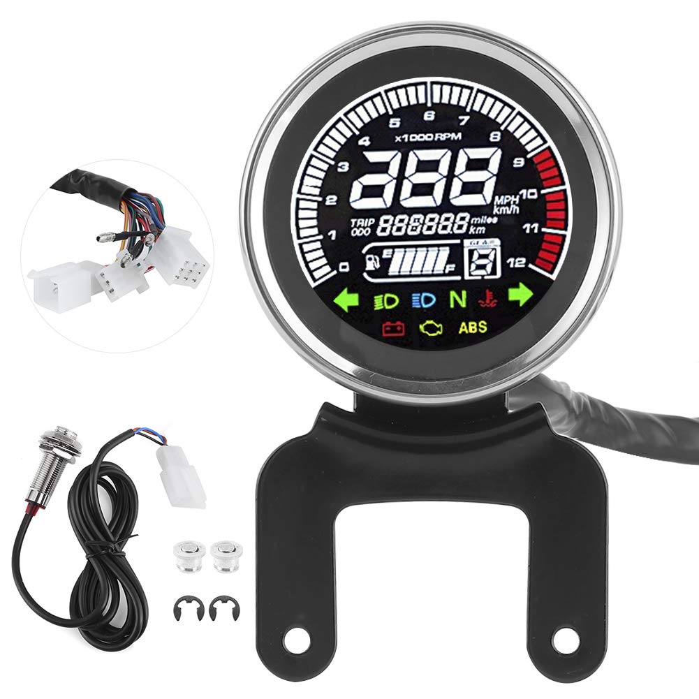 Compteur de moto à affichage numérique LCD,tachymètre,jauge de niveau de carburant,12000 tr/min, Autres instruments