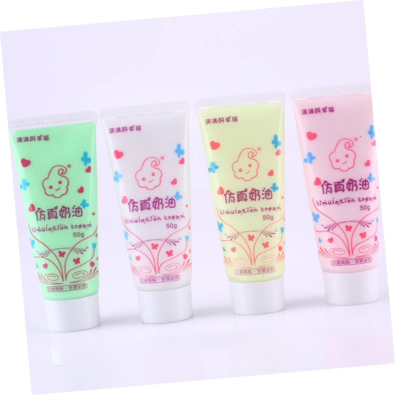 22 Pcs Kawaii Simulation Cream Glue for Phone Case DIY Bottles with Dual Nozzles for Creative Pattern Making Safe Durable Crafting Material Random Color