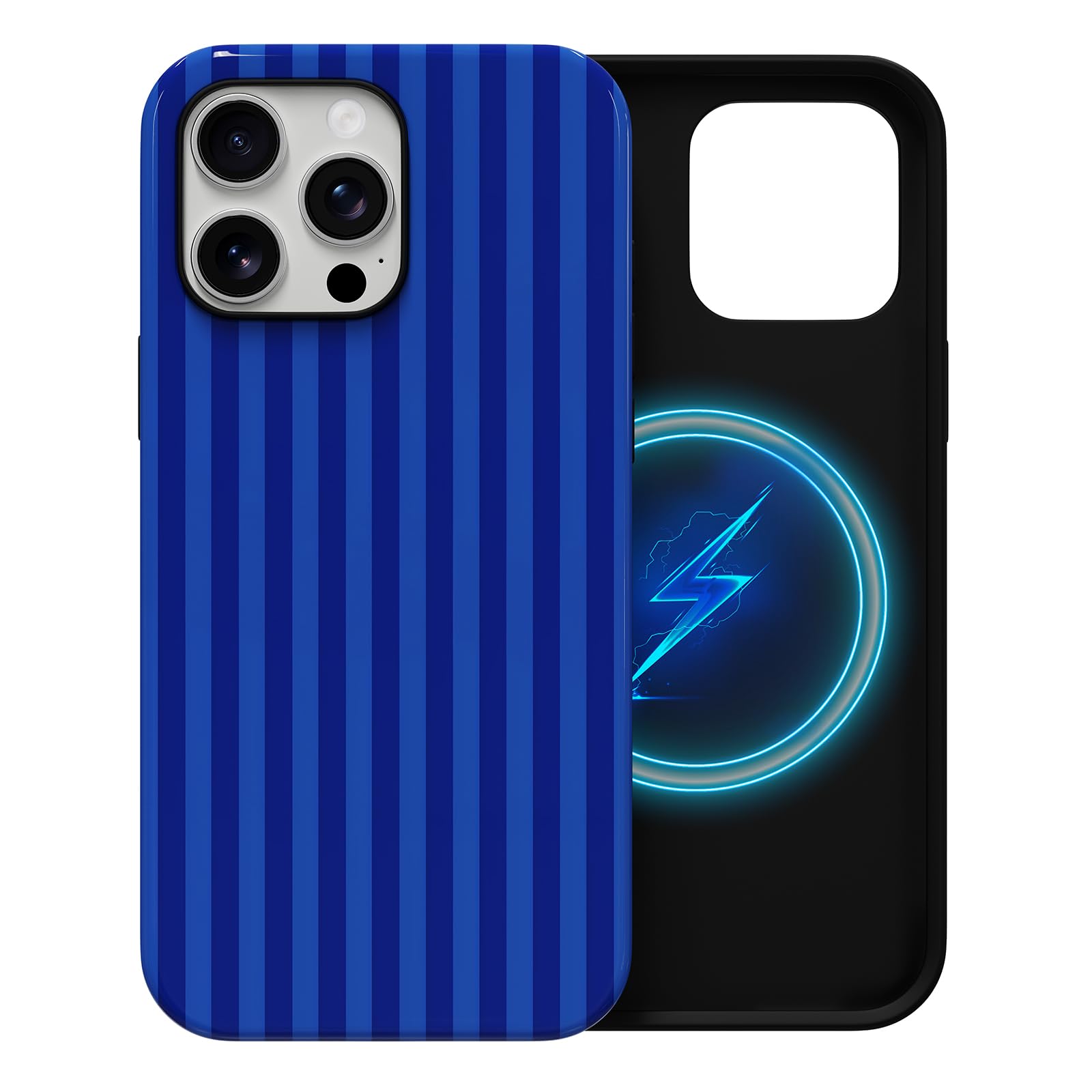 Coque iPhone 16 Pro Max MagSafe rigide et souple bleue - 8