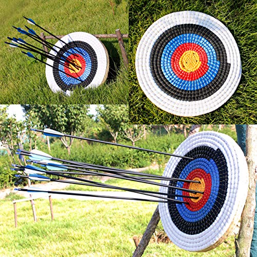 Sinoart Traditional Solid Straw Round 3 Laryes Hand-Made Archery Target Face For Recurve Bow Longbow Shooting Practice With 5 Paper Target Face #TOP5