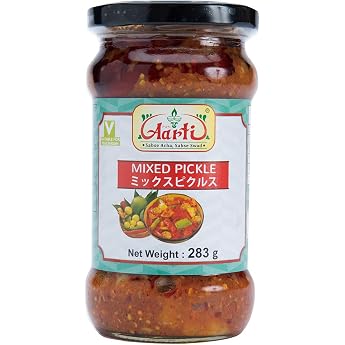 Kobe Arty Mixed Pickle, 10.6 oz 283 g, 3 Packs, Mixed Pickle, Akar India, Pickled