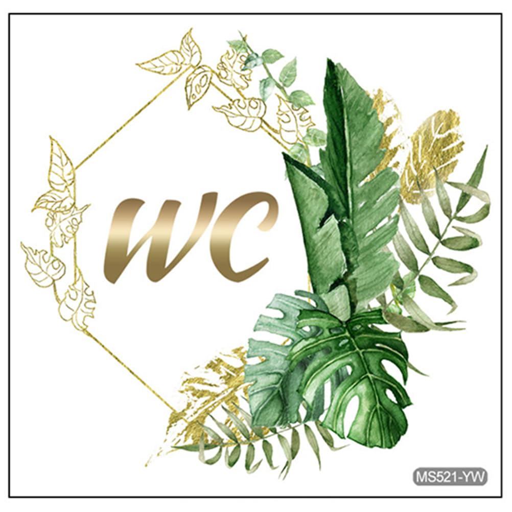 Autocollant mural WC plante verte : la déco facile à poser et nettoyer sans traces