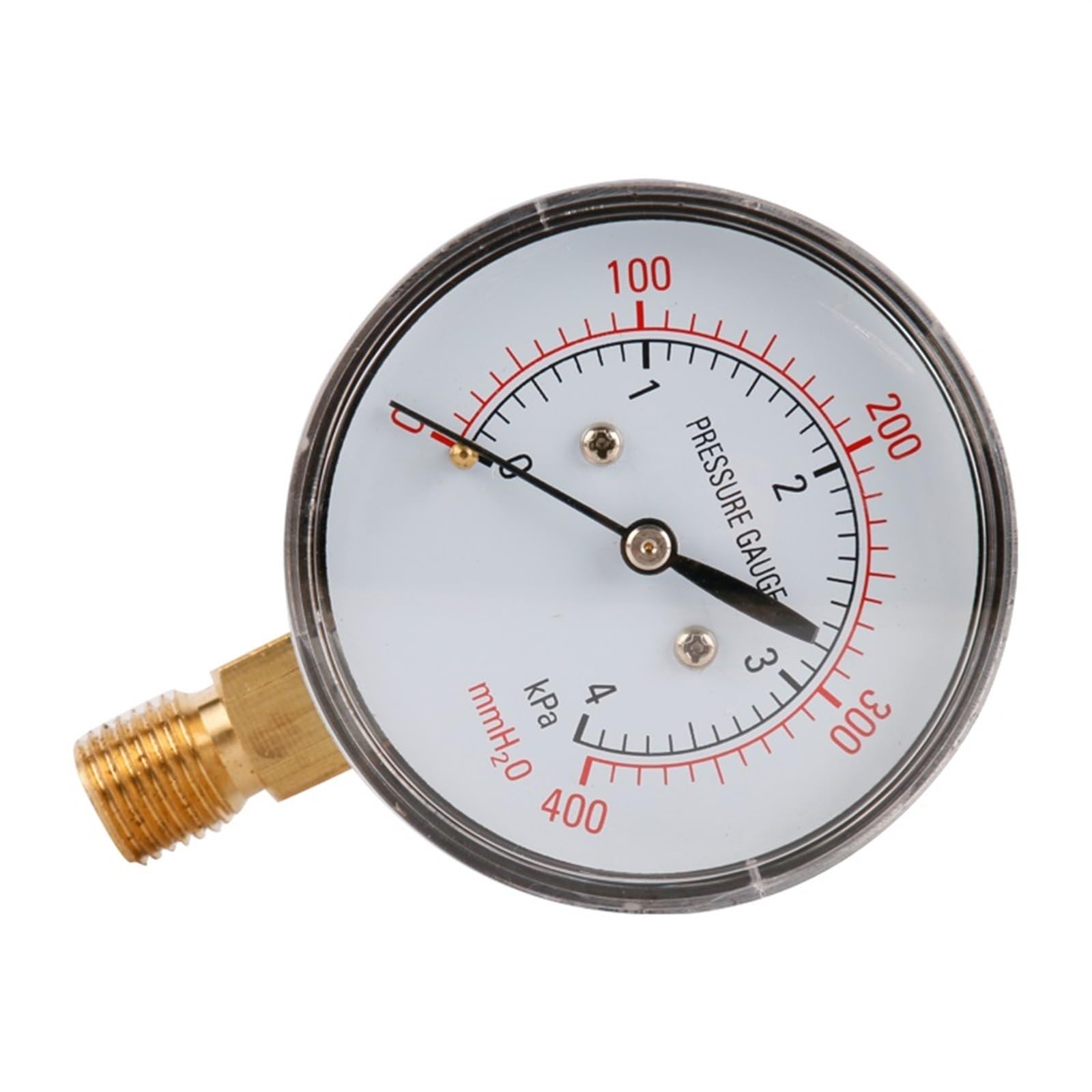 Manómetro de presión de agua,Manómetro mecánico, Medidor de presión de diafragma de aire 0-4KPA, caja de película de bronce fosforado, medidor de presión positiva
