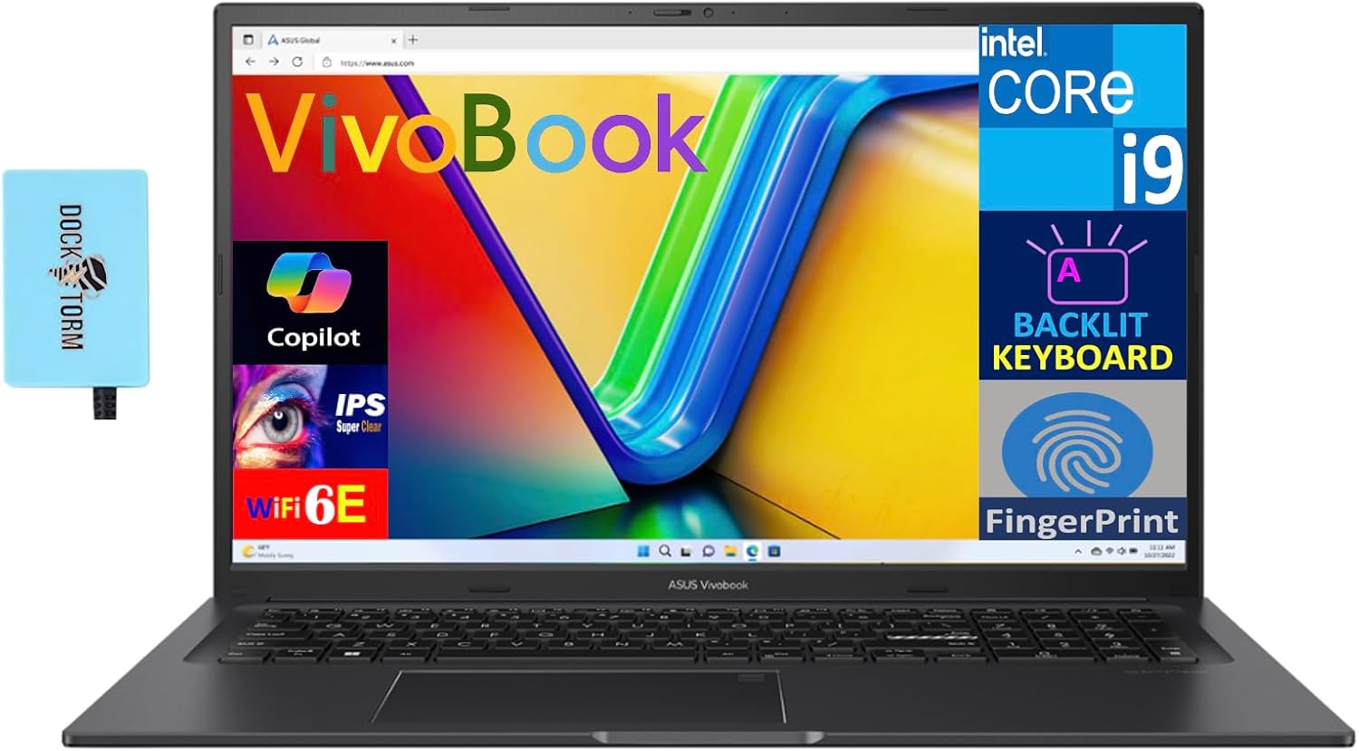 ASUS Vivobook K3704VA-DS96 17X Laptop 17.3″ IPS FHD Display (Intel i9-13900H, 16…