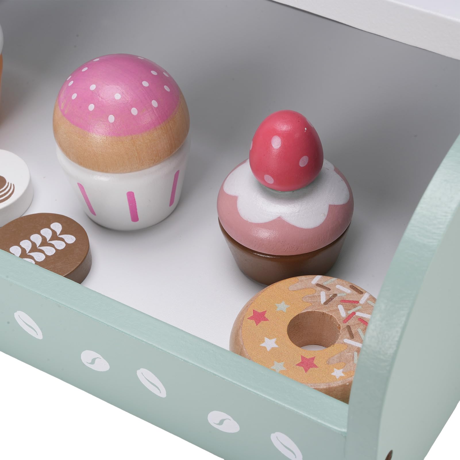 Set di Giocattoli per Caffettiera per Bambini Gioco di Ruolo in Legno per Giochi Fantasiosi e Sviluppo di abilità Sociali 12,6x7,95x4,45 Pollici