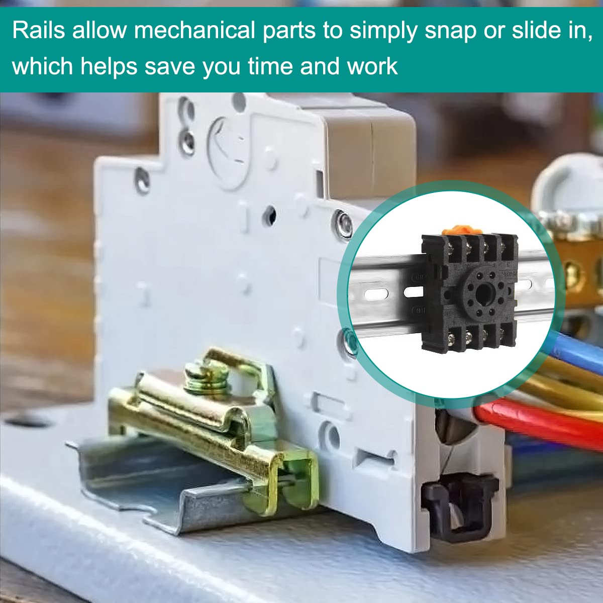 8 Guide DIN Scanalate 35x300 Mm - Per Montaggio Interruttori E Componenti Elettrici - Foto 6