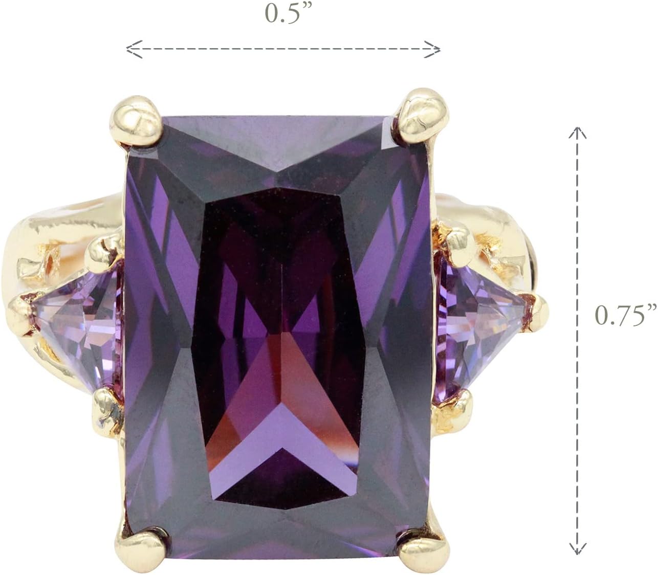 Lavencious Big Bold Radiant CZ Stones Stretch Rings for Women Size for 7-9 - Image 5