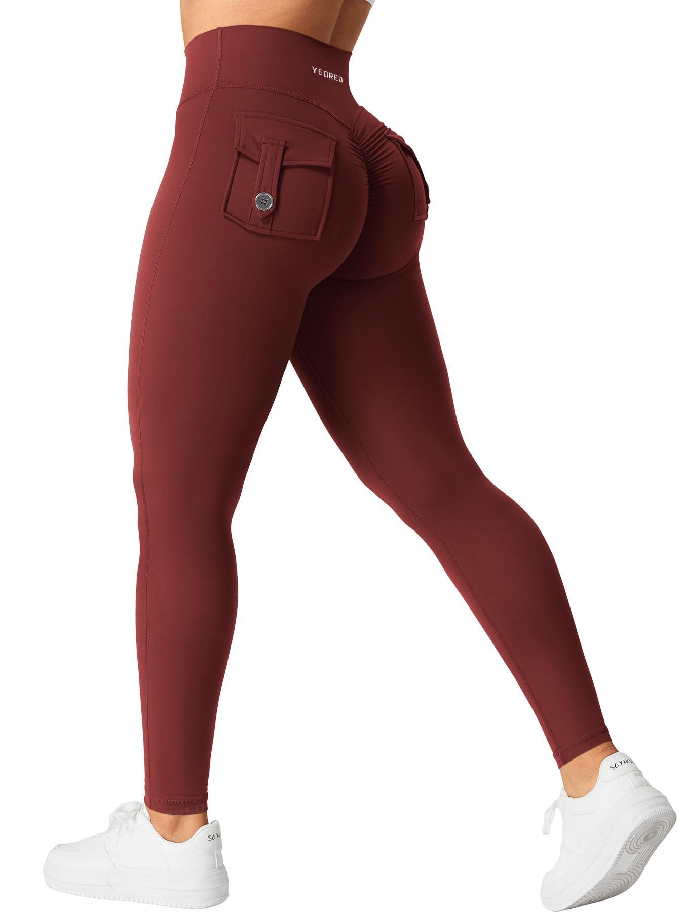 YEOREO CoreFlex - Leggings deportivos para mujer con bolsillos en V, cintura en V, para gimnasio, levantamiento de glúteos, entrenamiento, yoga, fitness