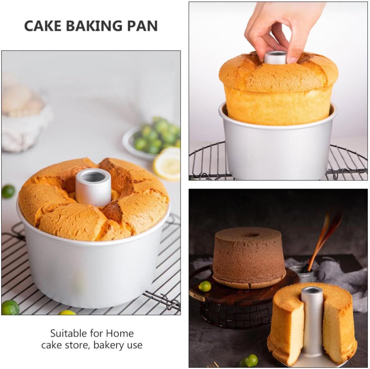 Hollowed Cake Mold, Aluminum Alloy Metal Baking Pan for Oven Use