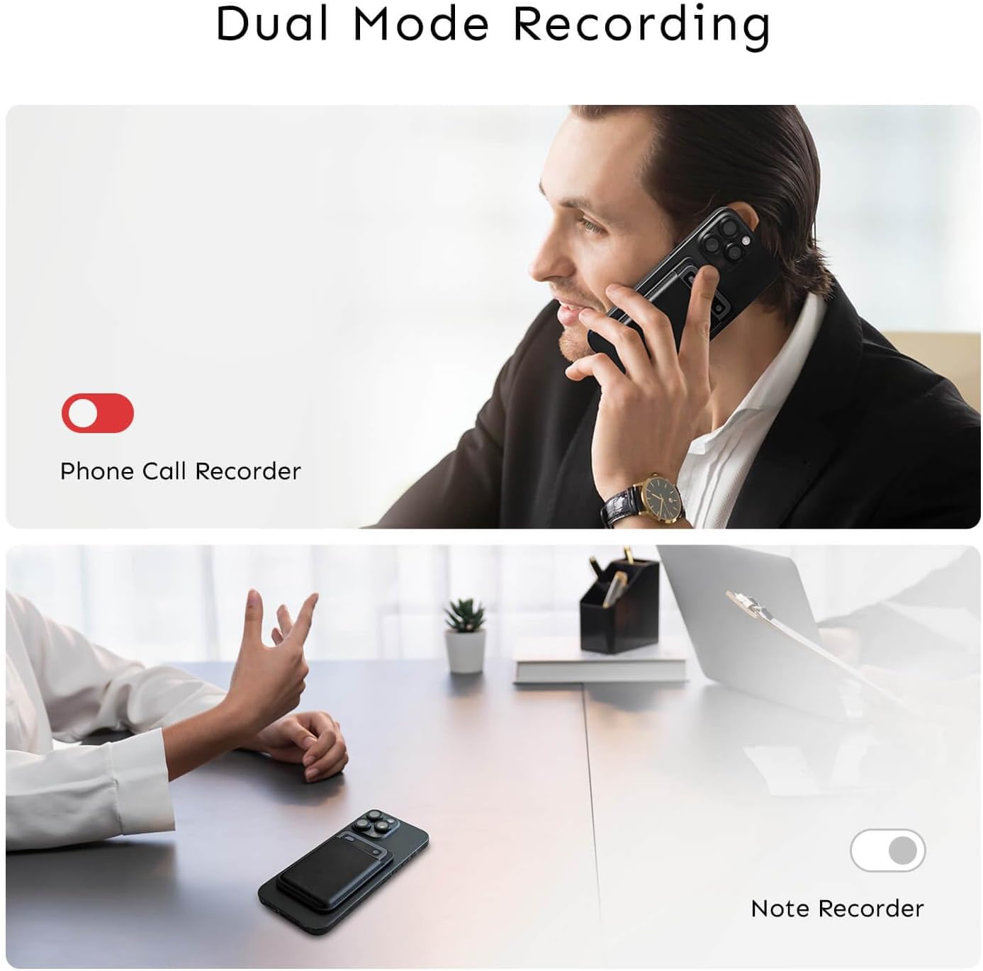 AI Voice Recorder with App Control : AI Transcription, Summarization & Mind Maps, Portable AI Note Taking Device with Case 64GB Memory Recording for Calls, Speeches, Meetings, Interviews(Blue)