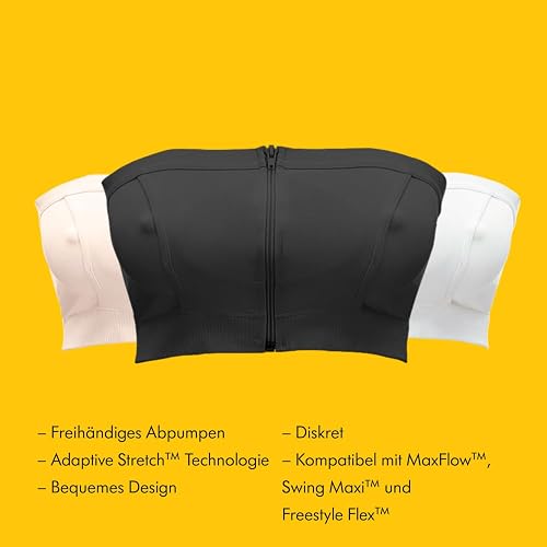 Medela Hands Free Pumping Bustier, Easy Expressing Pumping Bra with Adaptive Stretch for Perfect Fit Chai L - 3