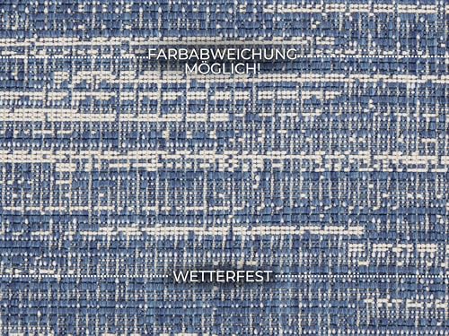 ELLE Decoration Indoor and Outdoor Mèlange Flat Weave Reversible Rug Modern Design Mottled Robust Easy Care Water-Repellent Balcony Patio Garden Living Room Office Bedroom Ocean 240 x 340 cm - Image 4